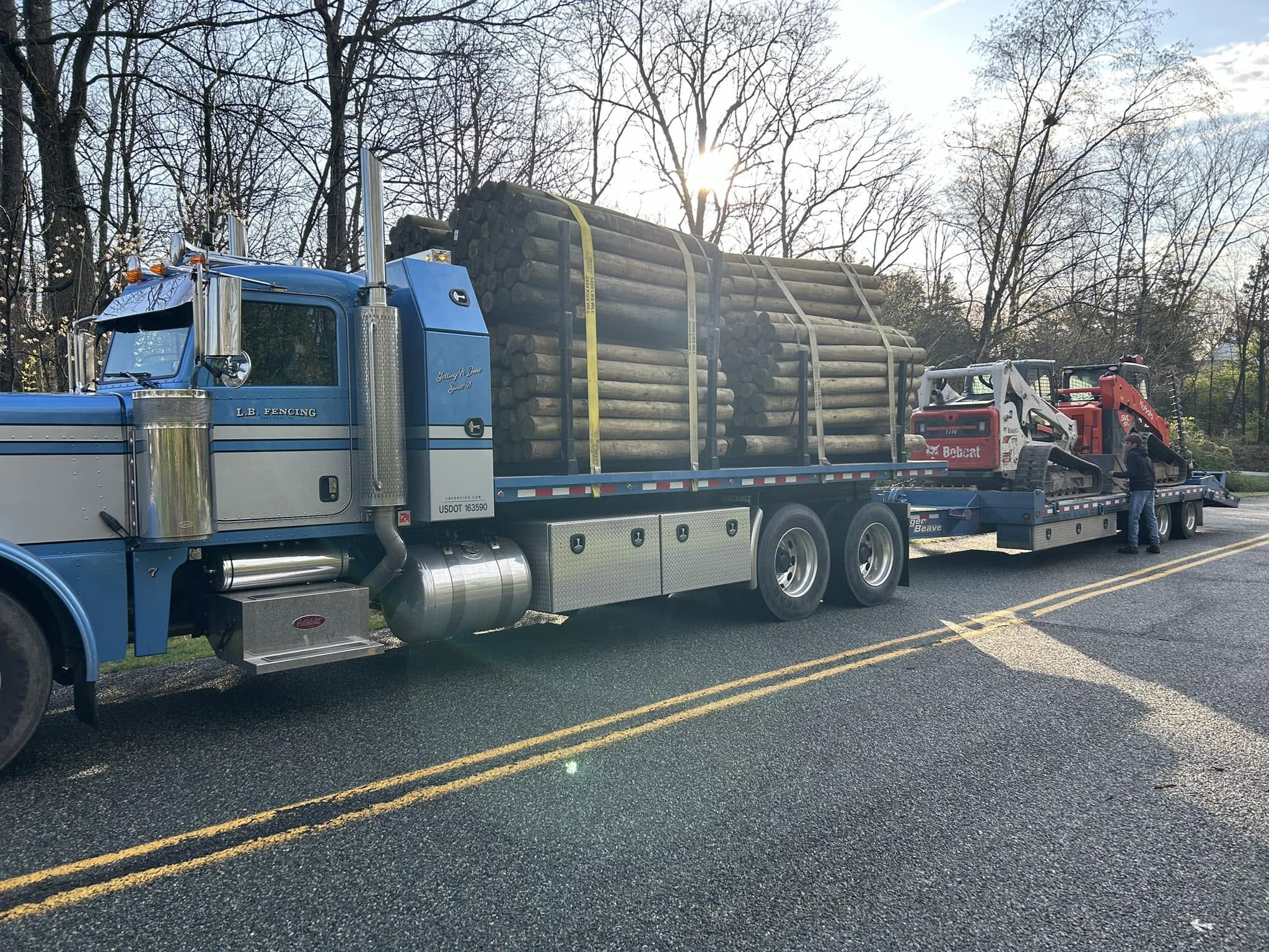 Fence materials delivered to the farm